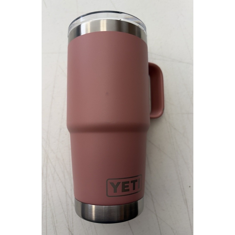 Yeti Dusty Pink Tumbler W/magslide Lid   Slight Damage On Handle - See Pics